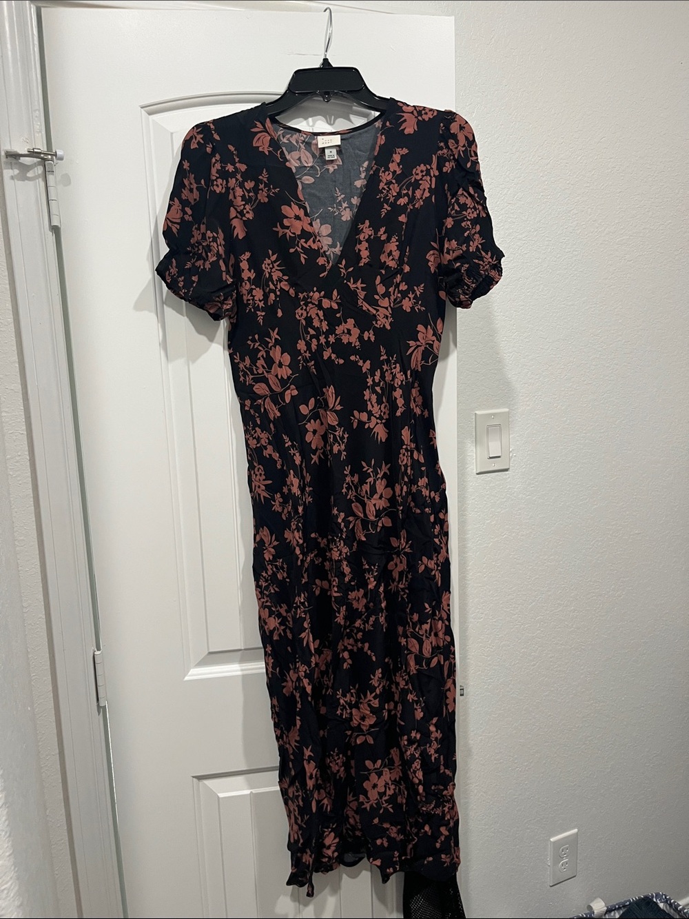a new day Black Maxi Dress with Rose Print